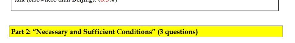 Solved Part 2: "Necessary And Sufficient Conditions" (3 | Chegg.com