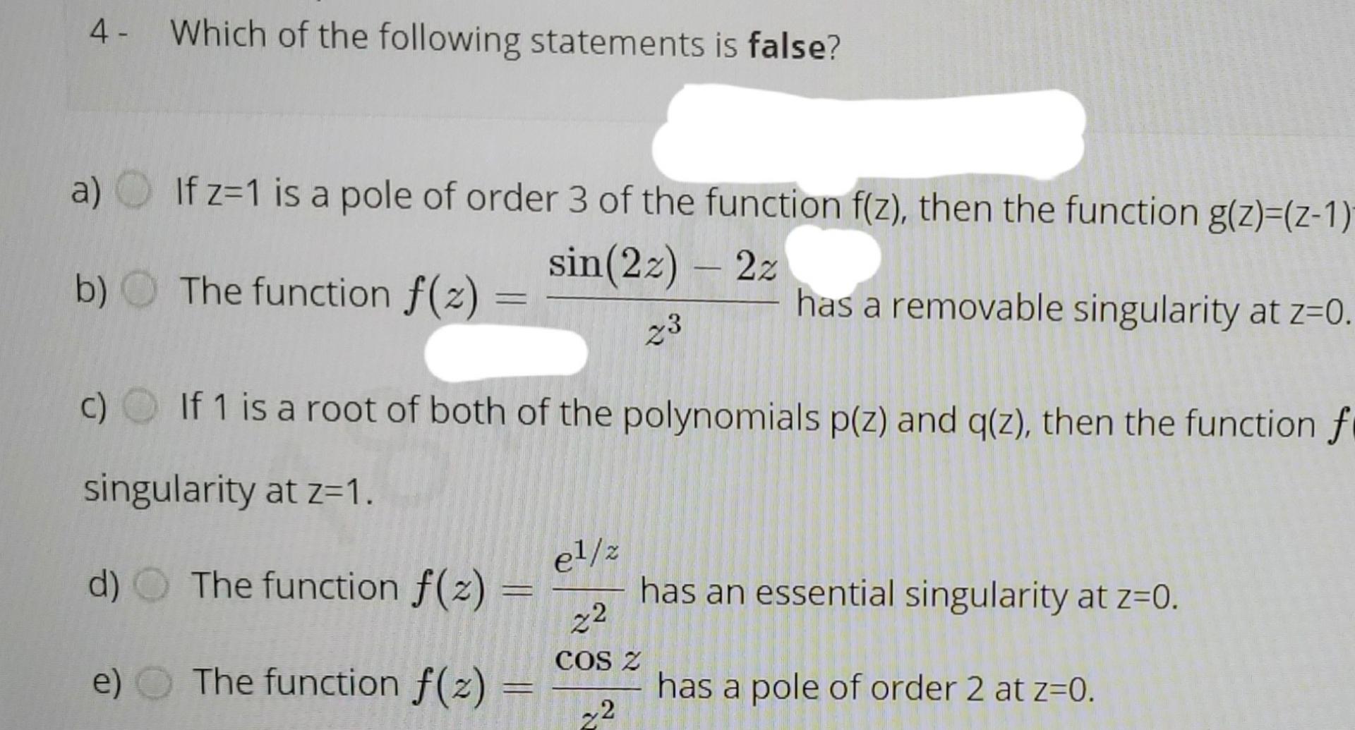 Solved 4 Which Of The Following Statements Is False A If Chegg Com