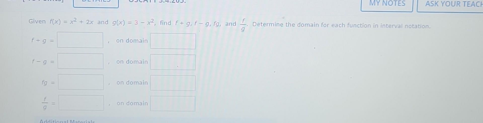 Solved Consider the following functions. | Chegg.com