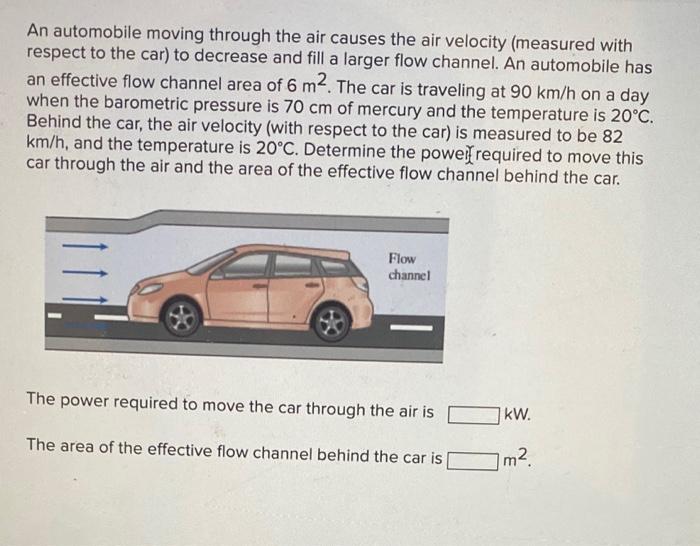 Solved An Automobile Moving Through The Air Causes The Air | Chegg.com