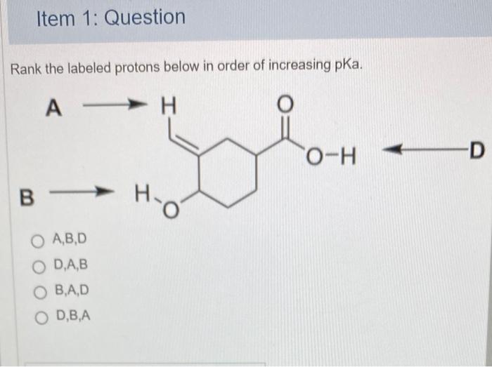 Solved Rank The Labeled Protons Below In Order Of Increasing | Chegg.com