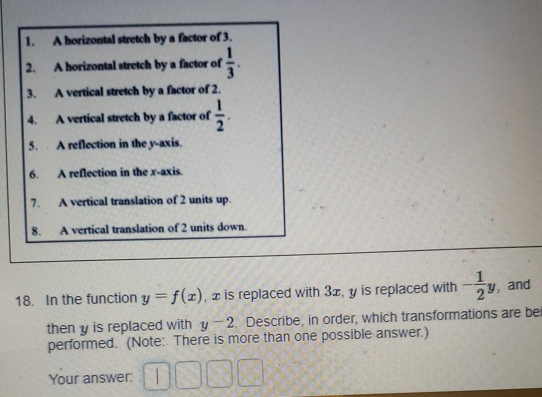 horizontal stretch with a scale factor of 1 2