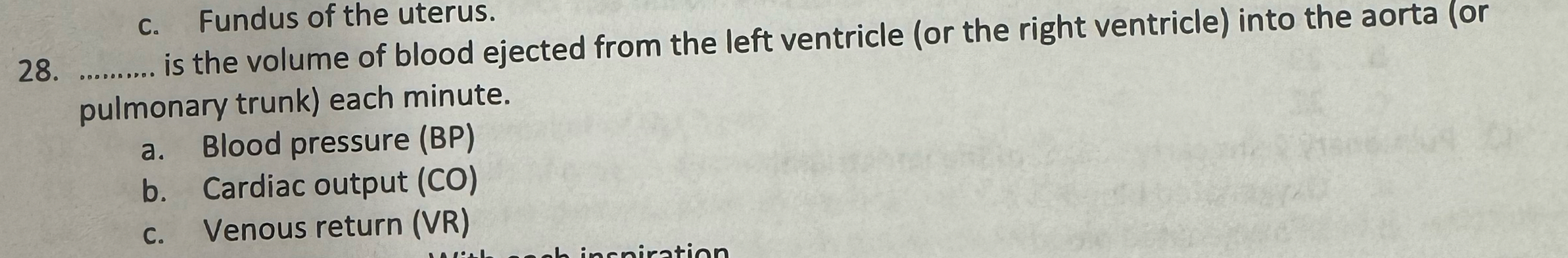 Solved q, ﻿is the volume of blood ejected from the left | Chegg.com