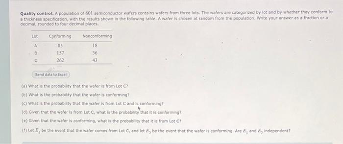 Solved Quality control: A population of 601 semiconductor | Chegg.com