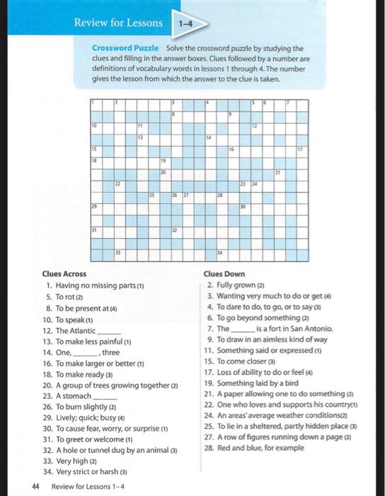 Crossword Puzzle Solve the crossword puzzle by Chegg com
