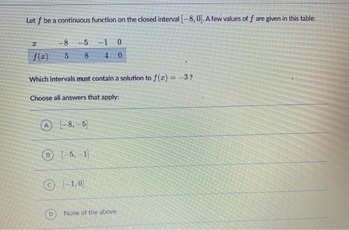 Solved Let f be a continuous function on the closed interval | Chegg.com
