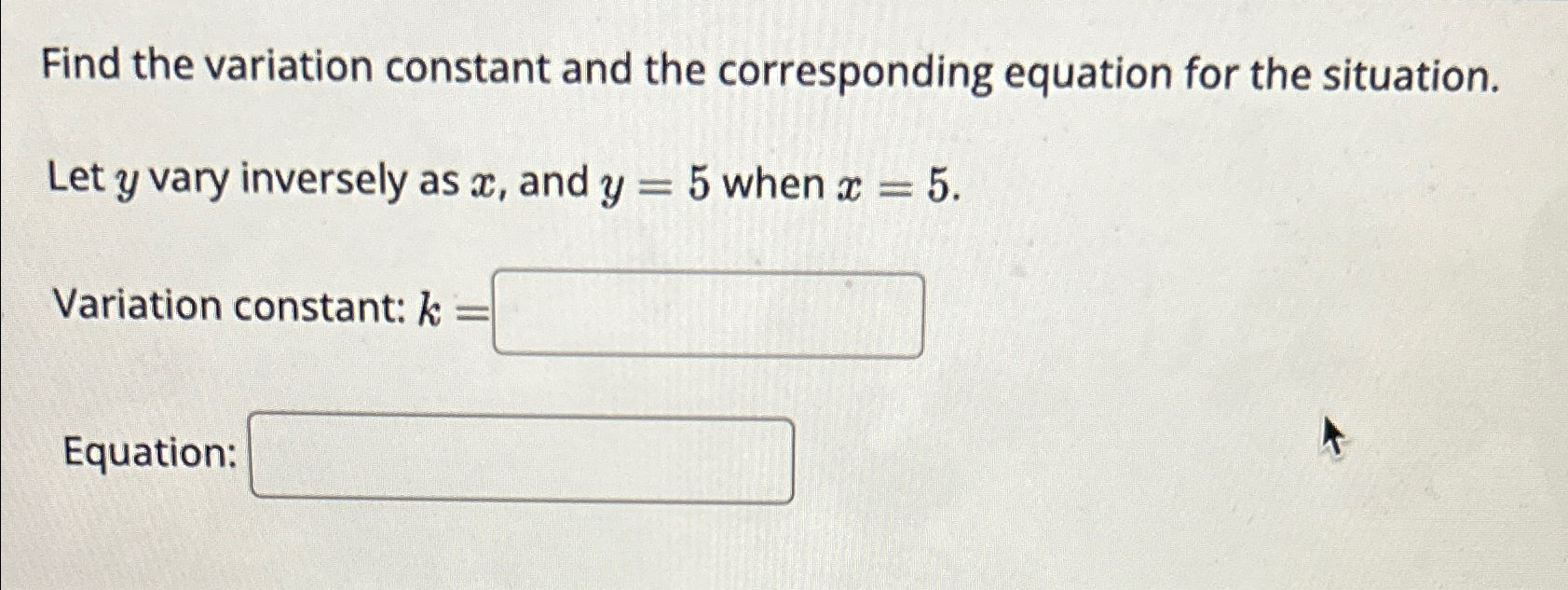 Solved Find the variation constant and the corresponding | Chegg.com