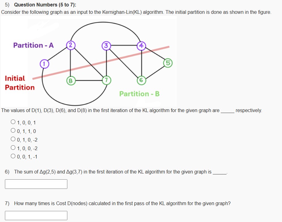 Solved Question Numbers (5 to 7):Consider the following | Chegg.com
