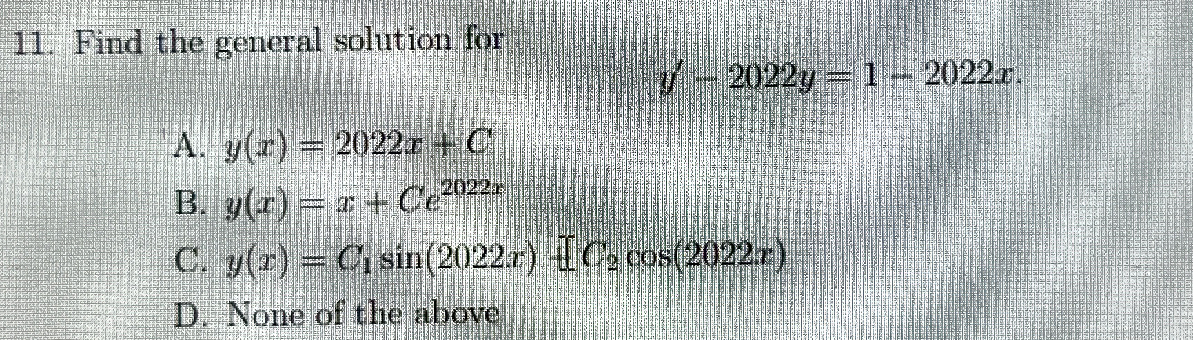 Solved Find the general solution | Chegg.com