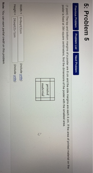 Solved 5: Problem 5 Previous Problem Problem List Next | Chegg.com