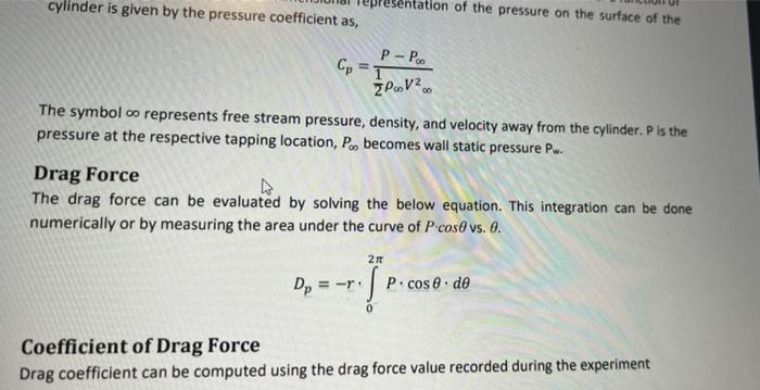 Solved Calculate drag force using integral equation for | Chegg.com