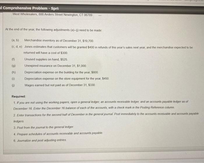 comprehensive Problem 2: Accounting Cycle with | Chegg.com