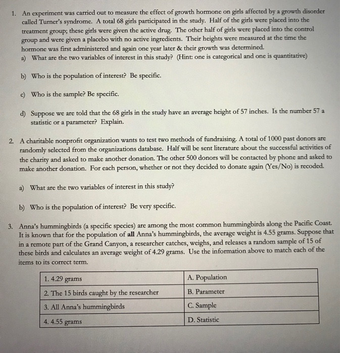 Solved 1. An experiment was carried out to measure the | Chegg.com