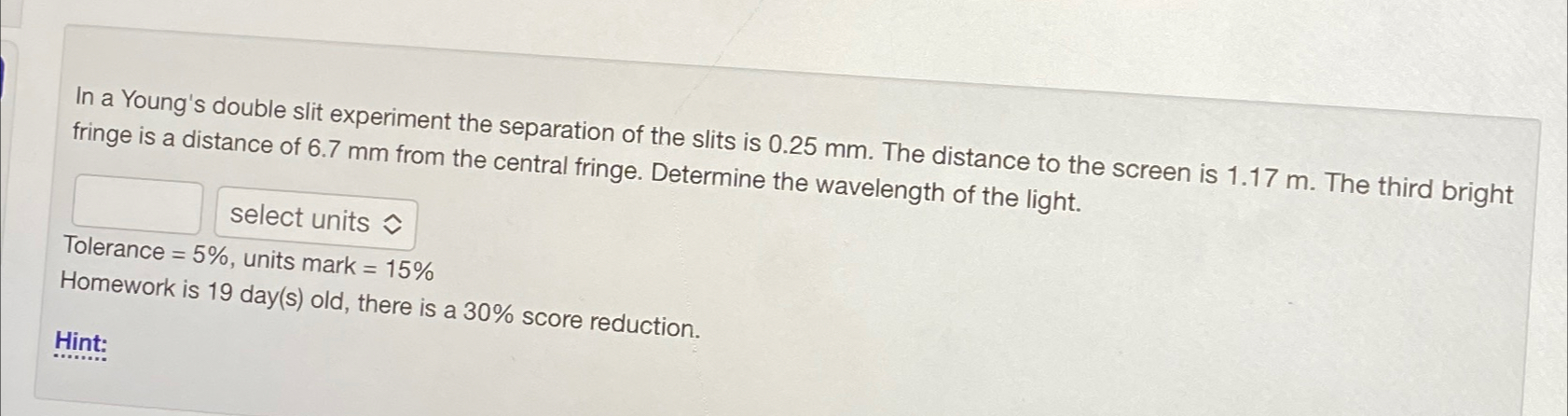 Solved In a Young's double slit experiment the separation of | Chegg.com