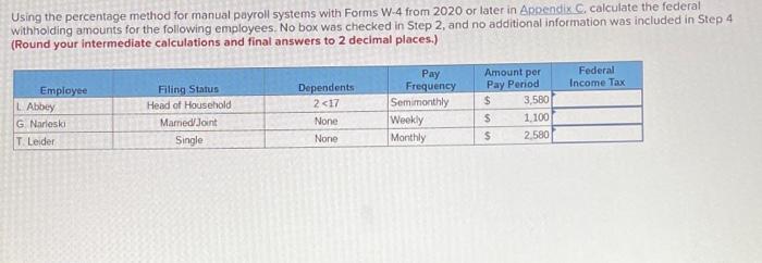 using-the-percentage-method-for-manual-payroll-chegg