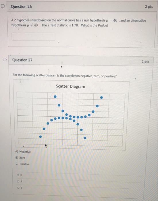 Solved A Z hypothesis test based on the normal curve has a | Chegg.com