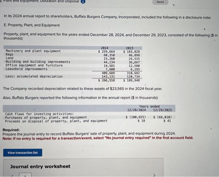 Solved In Its 2024 Annual Report To Shareholders Buffalo Chegg Com   Image