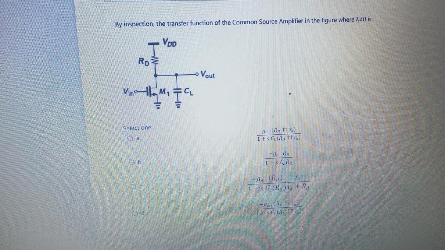 Solved By inspection, the transfer function of the Common | Chegg.com