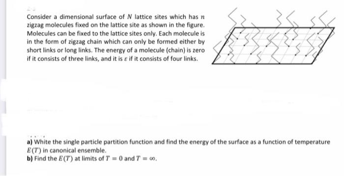 Solved Consider A Dimensional Surface Of N Lattice Sites 