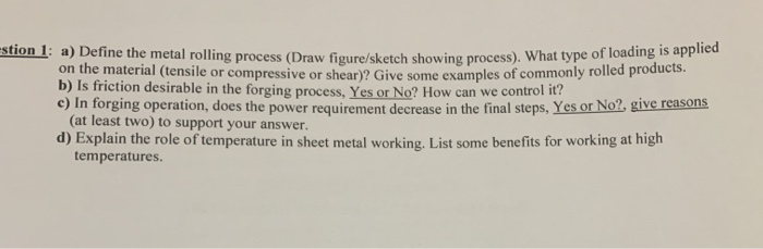 Solved re/sketch showing process). What type of loading is | Chegg.com