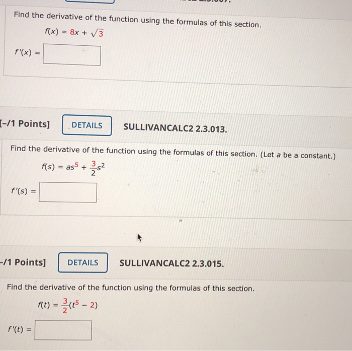 Solved Find the derivative of the function using the | Chegg.com
