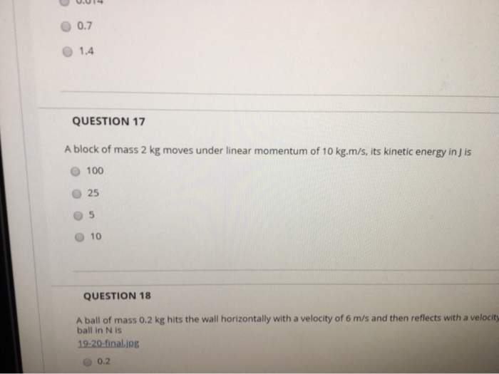Solved * Question Completion Status: QUESTION 1 A block of | Chegg.com