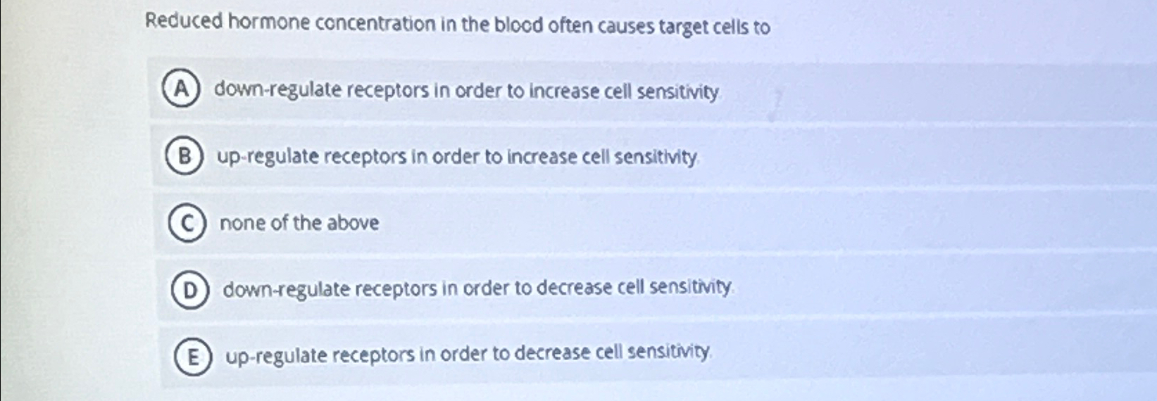 Solved Reduced hormone concentration in the blocd often | Chegg.com