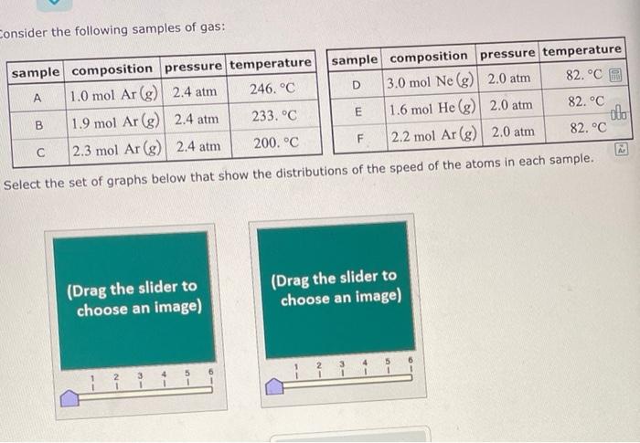 Solved Consider the following samples of gas: sample | Chegg.com