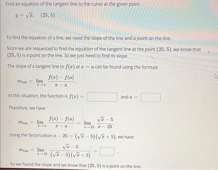 Solved Find An Equation Of The Tangent Line To The Curve At