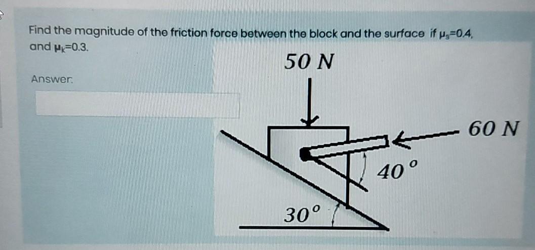 how to find magnitude of friction force on flat surface