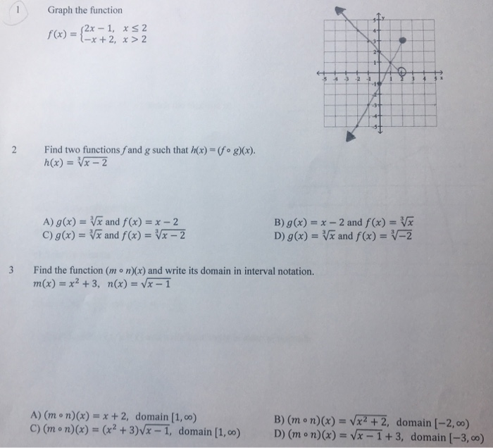 Solved Graph The Function 2x 1 Xs2 X 2 X 2 F X 2 Chegg Com