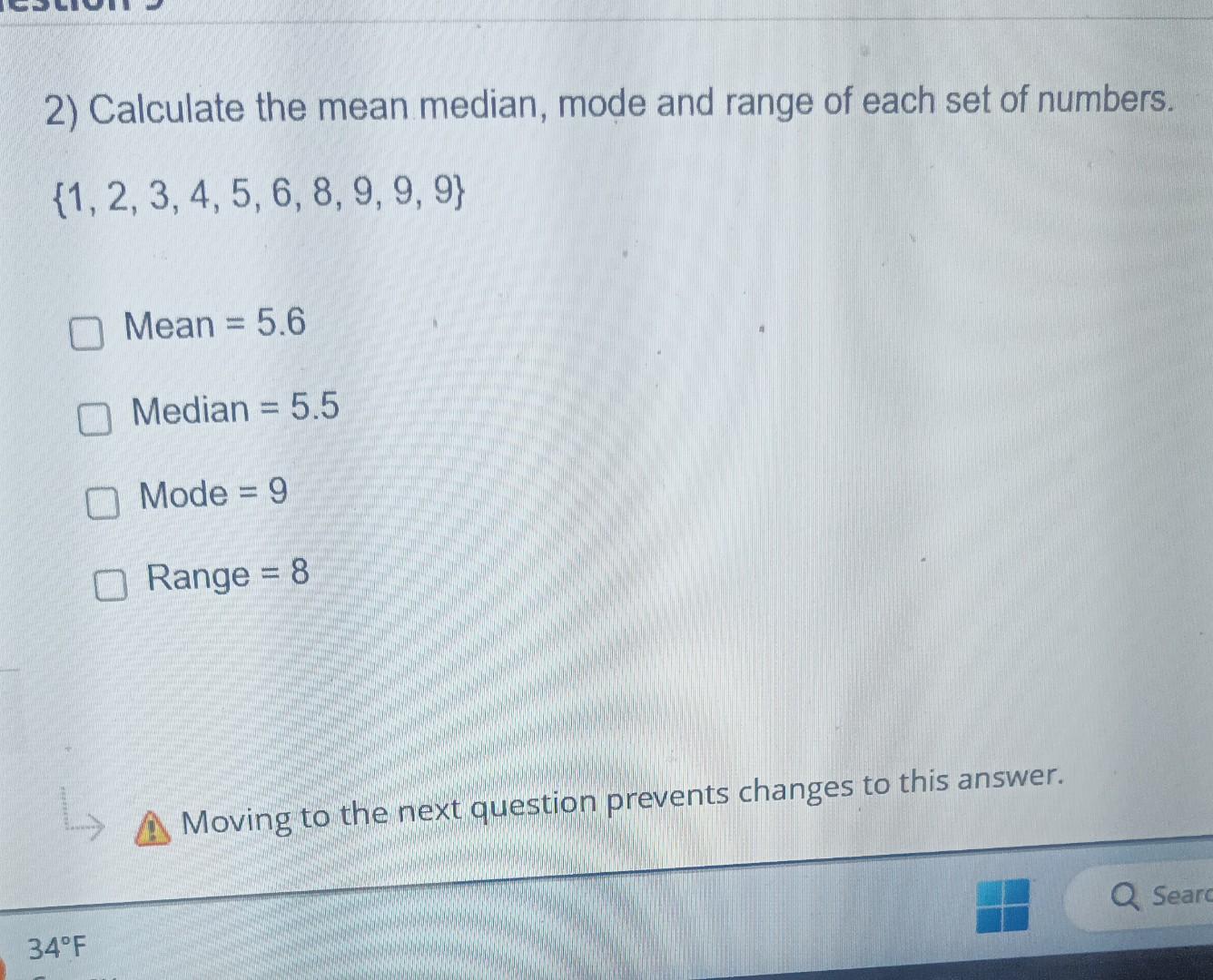 Solved 2) Calculate the mean median, mode and range of each | Chegg.com