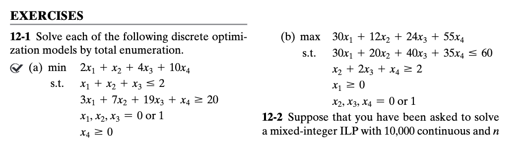 Solved EXERCISES12-1 Solve each of the following discrete | Chegg.com