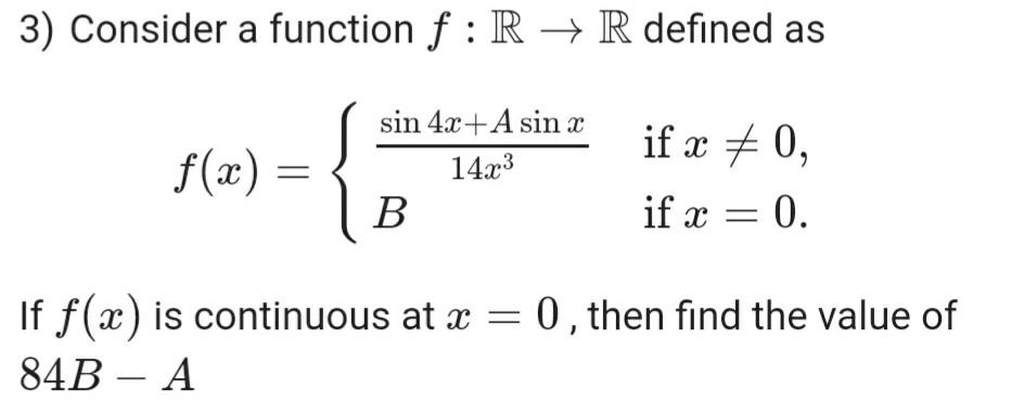 Solved 3) Consider a function f :R → R defined as f(x) = sin | Chegg.com