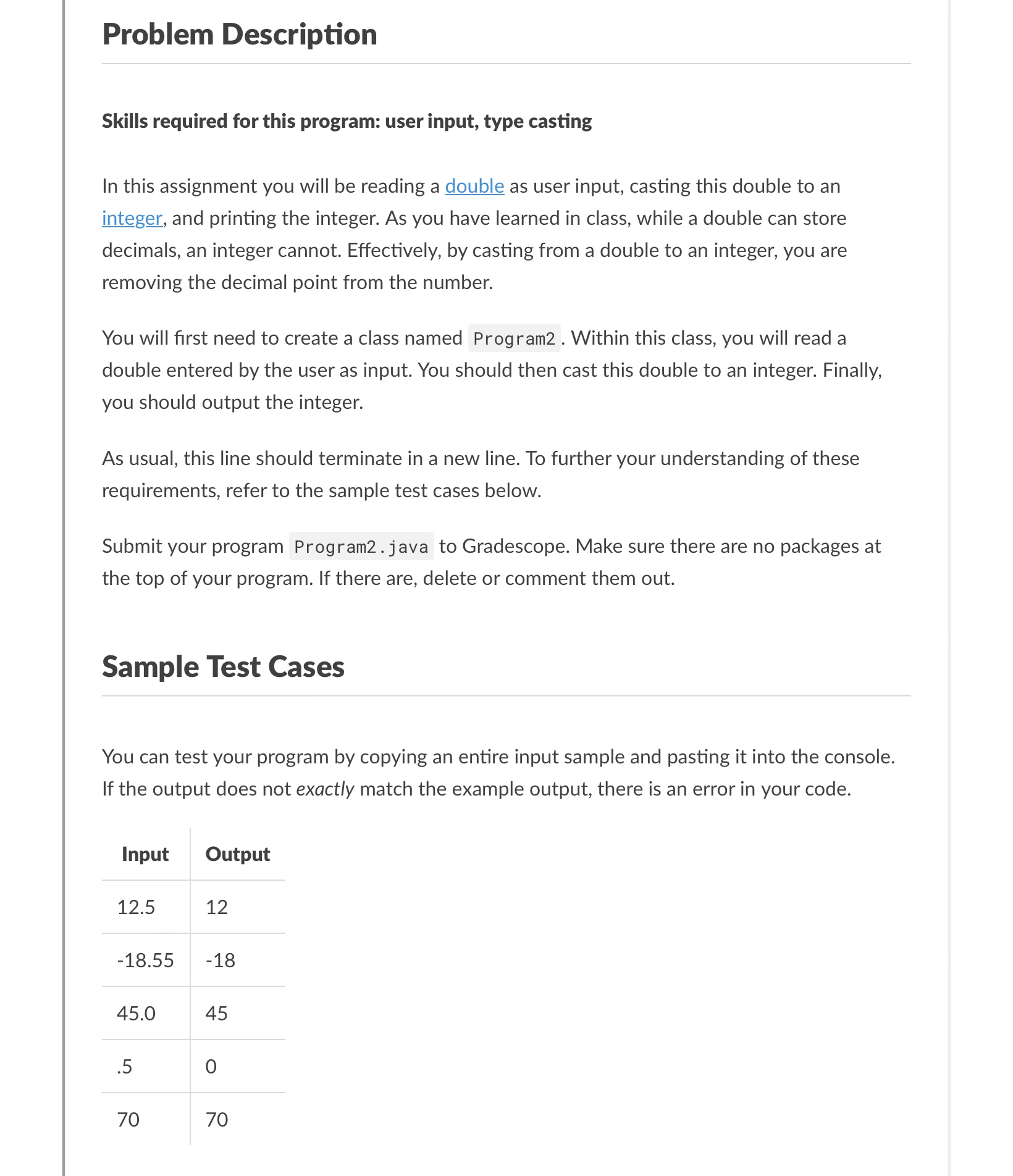 Solved Problem DescriptionSkills required for this program: | Chegg.com