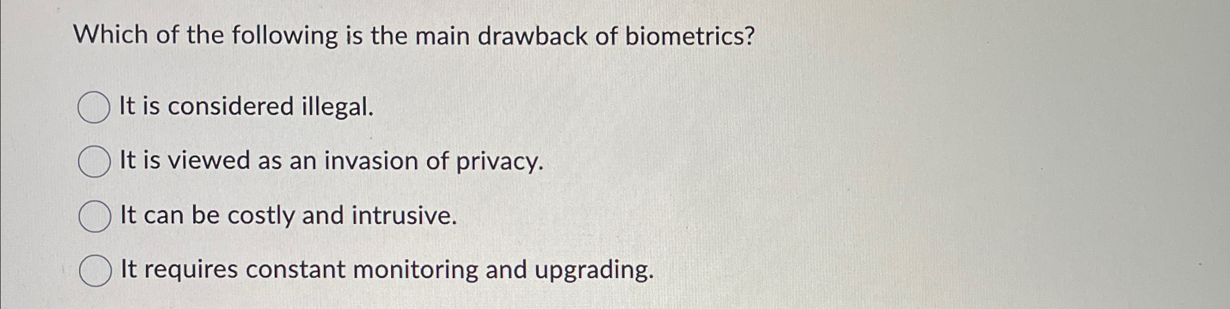 Solved Which of the following is the main drawback of | Chegg.com