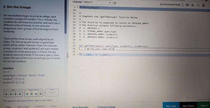 Solved 3. Get the Groups As new students beginto arrive at | Chegg.com