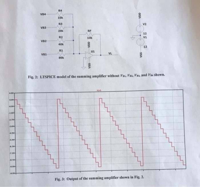 Fig. 2 shows a partial LTSPICE model of the Summing | Chegg.com