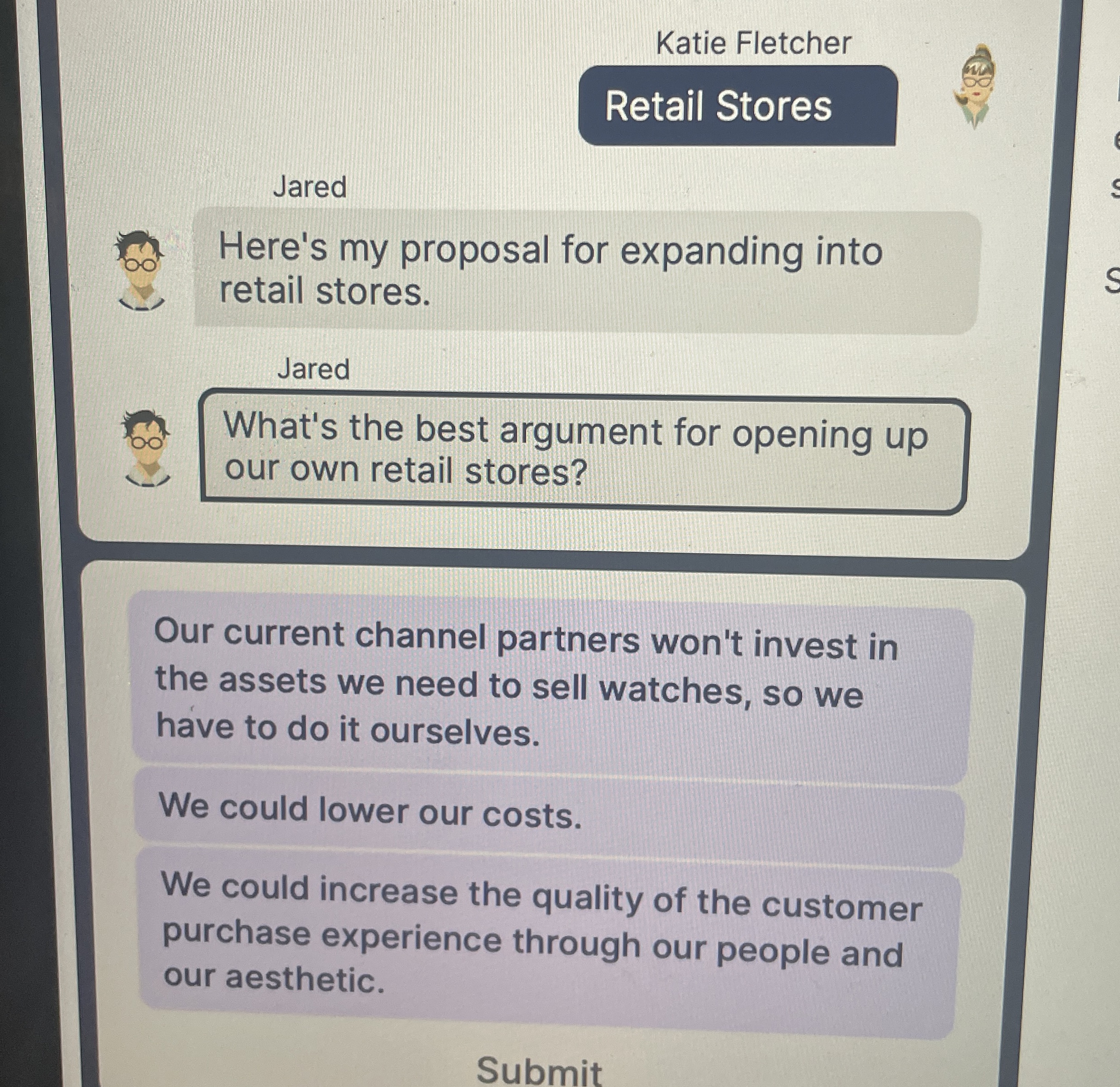 [Solved] Katie Fletcher Jared Here's my proposal for ex