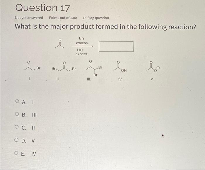 Solved What Is The Major Product Formed In The Following | Chegg.com