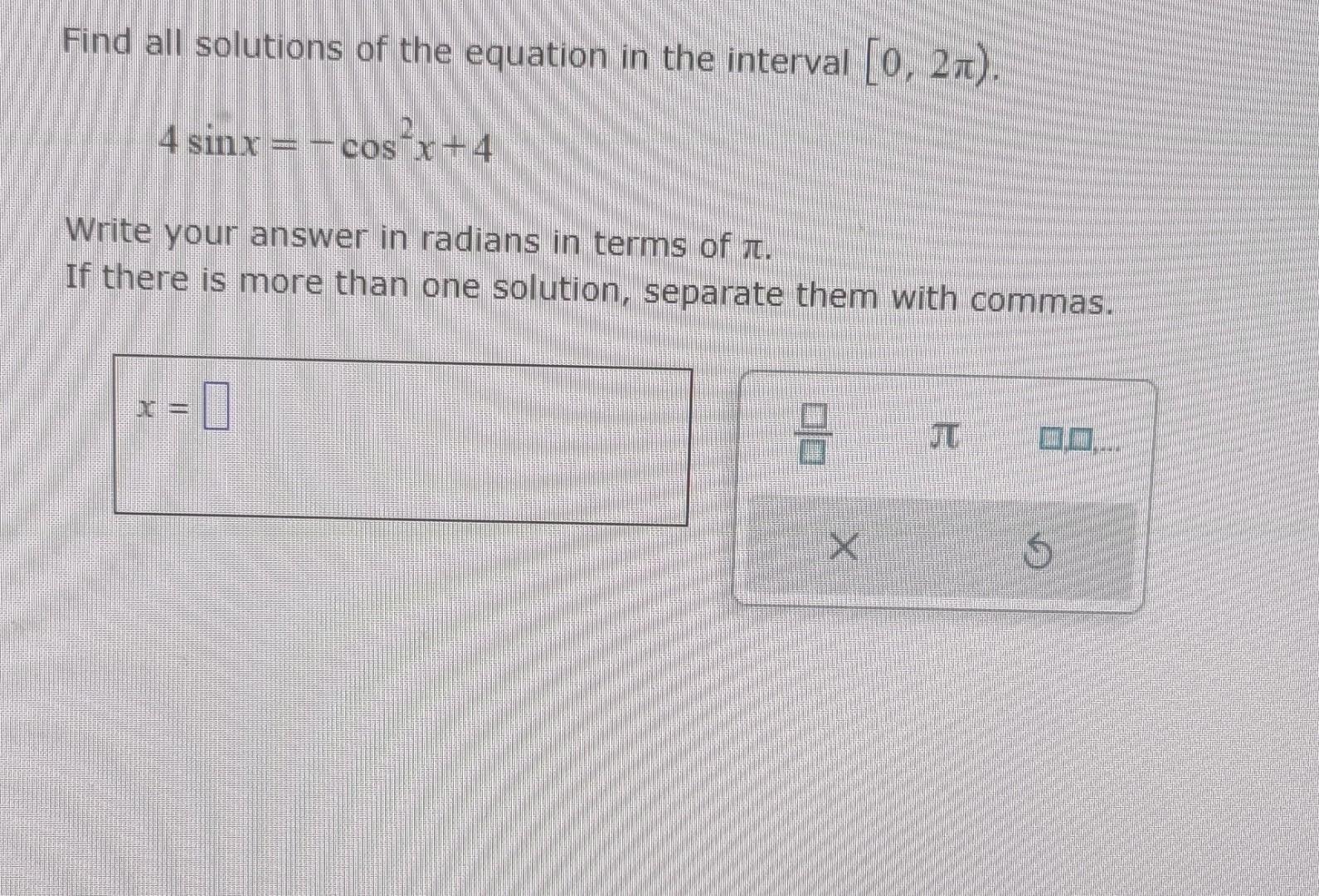 Solved Find all solutions of the equation in the interval | Chegg.com