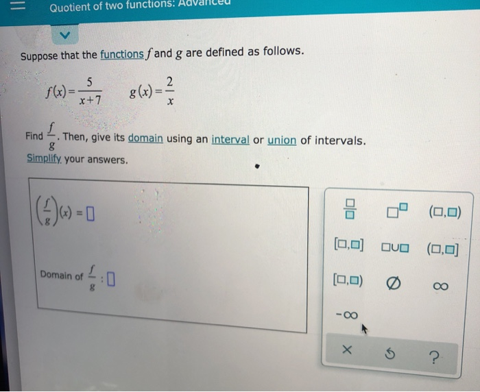 Solved = Quotient of two functions: A Suppose that the | Chegg.com