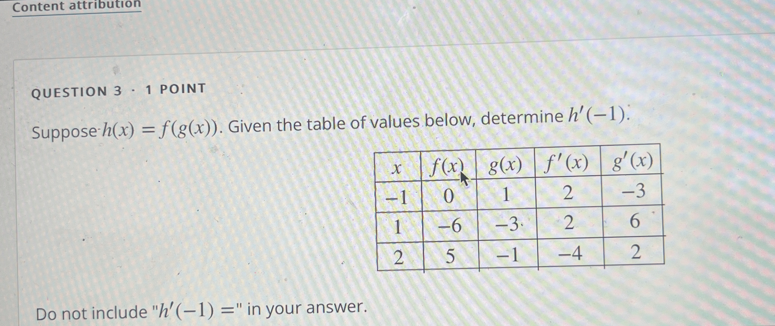 Solved Content attributionQUESTION 3 - 1 ﻿POINTSuppose | Chegg.com
