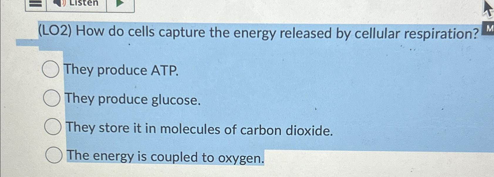 Solved How do cells capture the energy released by cellular 