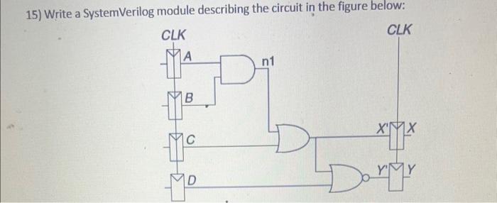 Solved 15) Write a SystemVerilog module describing the | Chegg.com