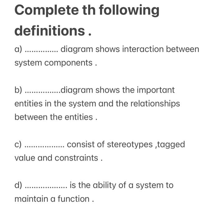 Solved Definitions . A) Diagram Shows Interaction Betweer | Chegg.com