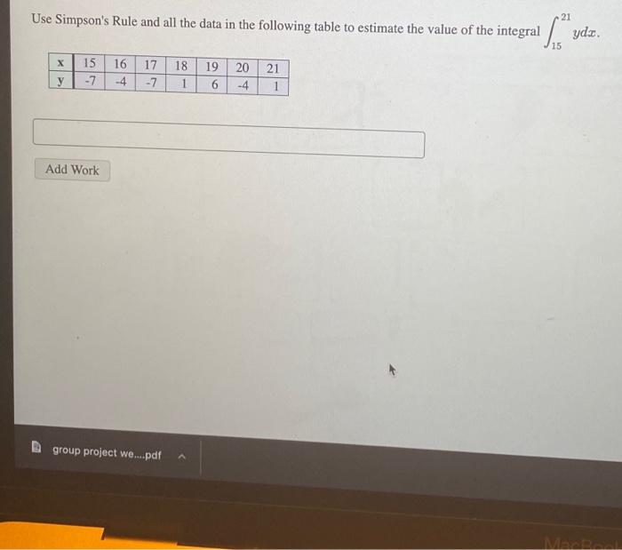 Solved Use Simpson's Rule and all the data in the following | Chegg.com
