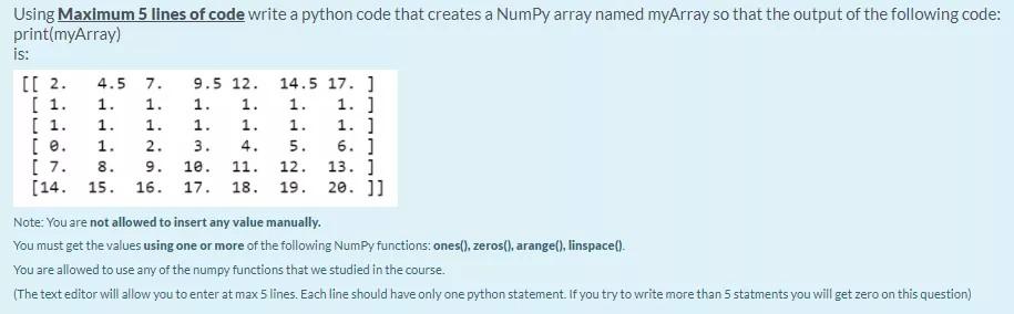 Solved Using Maximum 5 lines of code write a python code | Chegg.com