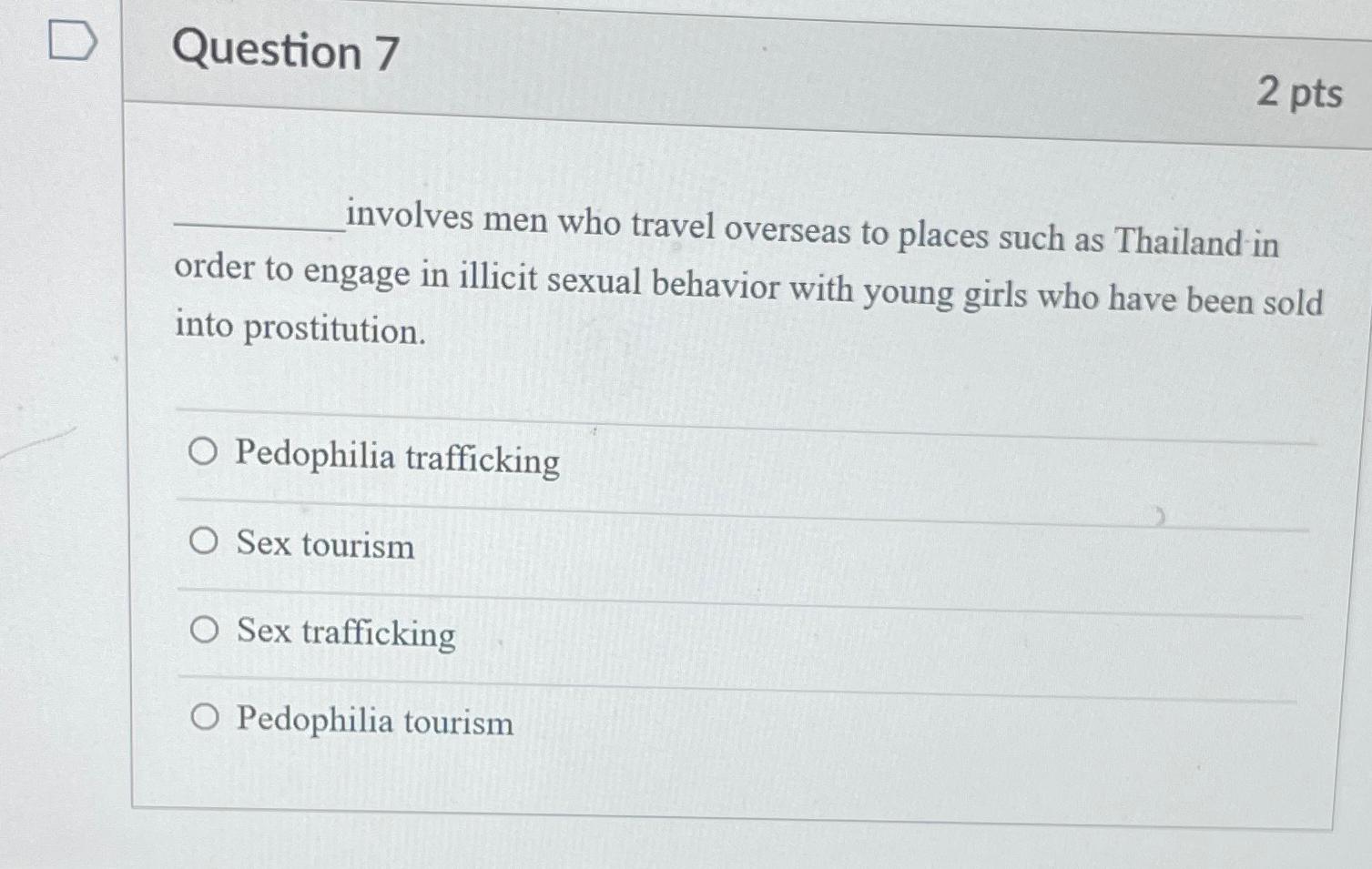 Solved Question 72 ﻿ptsinvolves men who travel overseas to | Chegg.com