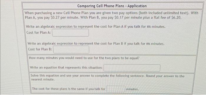 Solved When Purchasing A New Cell Phone Plan You Are Given | Chegg.com